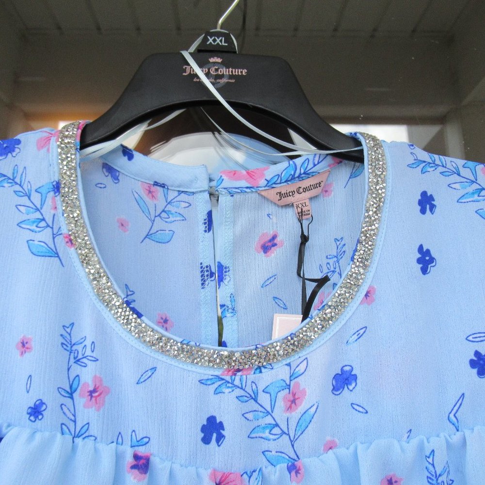 Last Chance 🌹$13ifbundle2 NWT ruffle layer floral top w bling - Picture 15 of 16